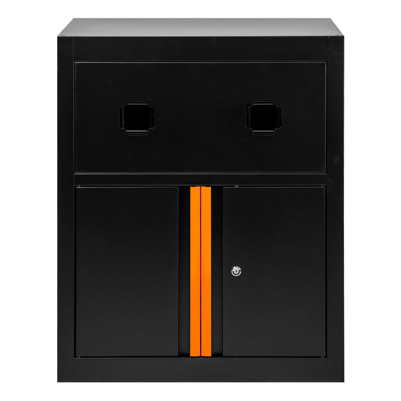JBM (18403O) Cabinet with Compressed Air and Electric Reels – Orange