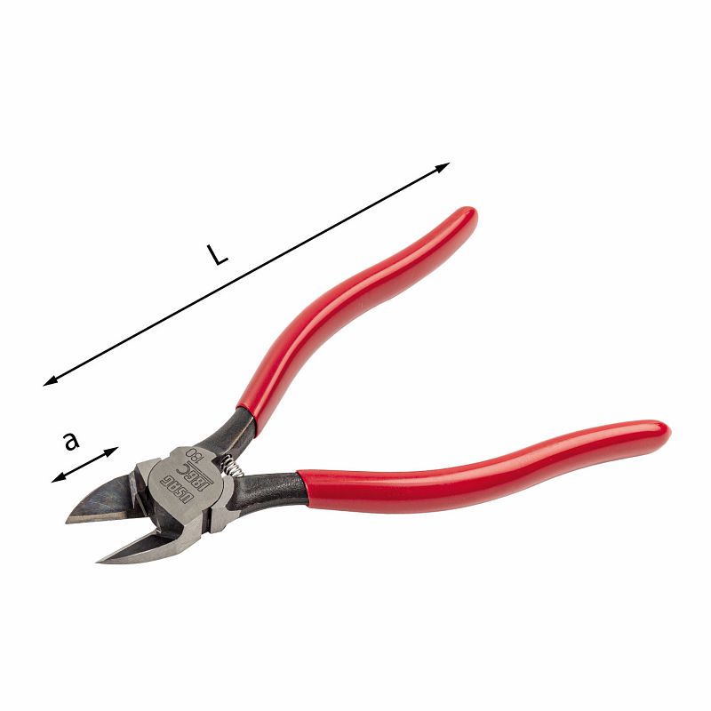 Alicate de corte diagonal USAG (186 C) com lâmina de corte nivelada para plásticos
