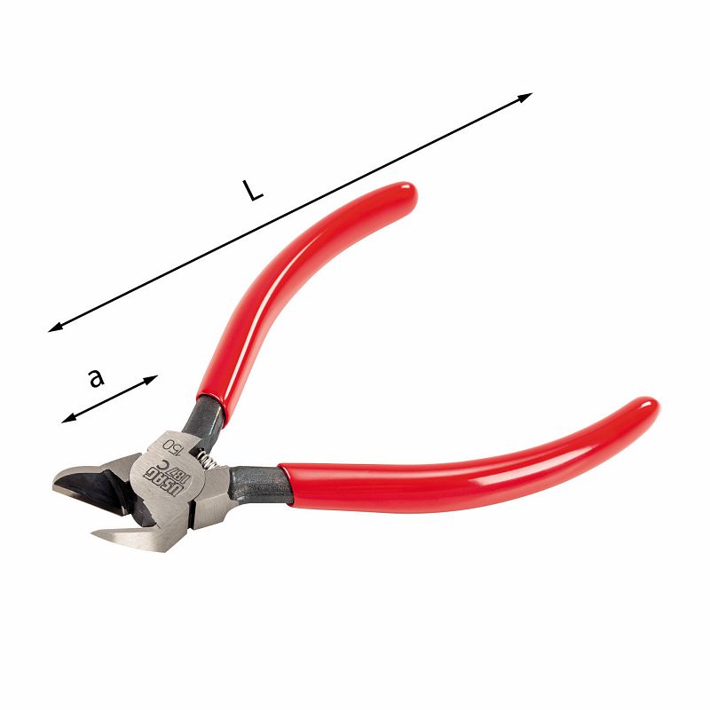 Alicate de corte diagonal USAG (187 C) dobrado a 45° com lâmina de corte nivelada para plásticos