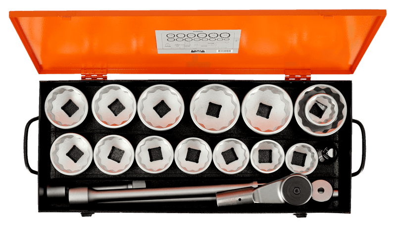 Bahco (9540DZL) Conjunto de chaves de caixa sextavadas duplas de 1" - 19 peças