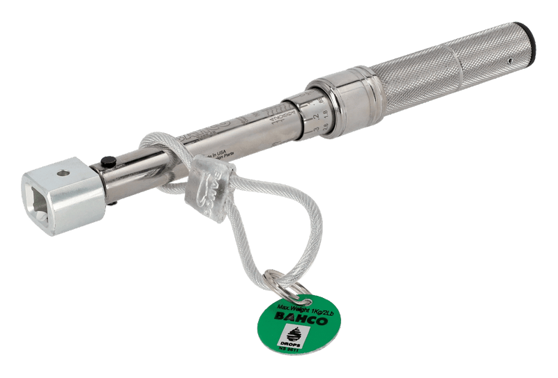 Bahco (TAH7465-15) Chave de torque mecânica ajustável com escala marcada, cabeça intercambiável e pega de fio de 235 mm