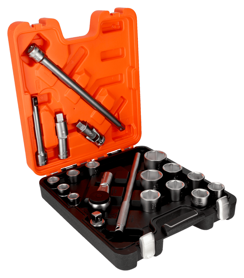 Bahco (SLX20) 3/4 socket wrench set, 20 pieces, with ratchet