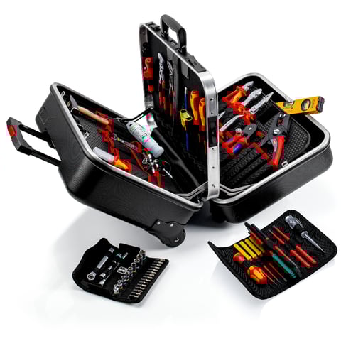 Knipex (00 21 41) Estojo de ferramentas BIG Twin Move Elétrico 63 peças