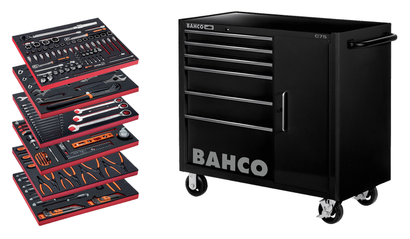 Bahco (1475KXL6CBK-FF5) General Purpose Toolbox Trolley - 210 Pieces