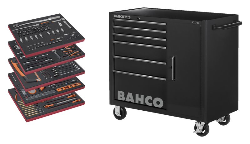 Bahco (1475KXL6CBK-FF6) General Purpose Toolbox Trolley - 187 Pieces