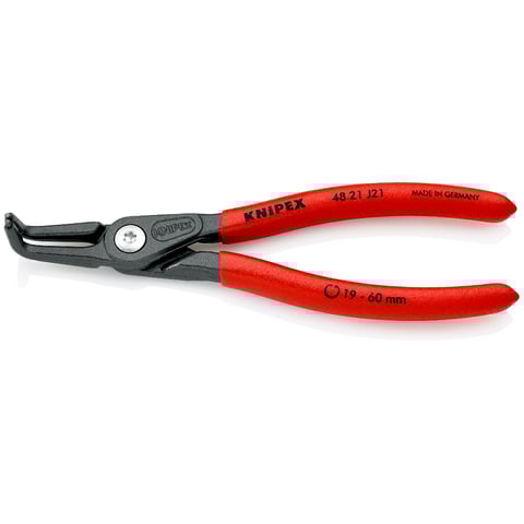 Alicate de precisão para anéis de retenção Knipex (48 21 J21) para anéis de retenção internos em furos.