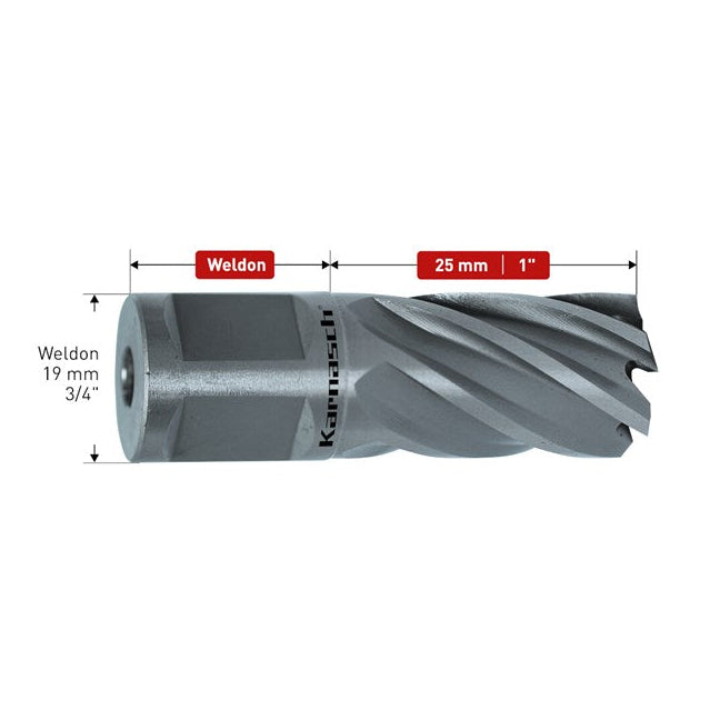 Cortadores anulares Karnasch (201255) Silver Line HSS-XE, haste Weldon