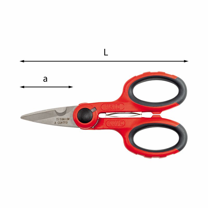 USAG (207 C) Scissors For Electricians, Steel Blades