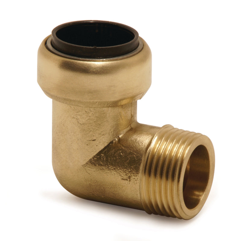 (2150043) Conector roscado en ángulo de 90° (latón) 28 mm de diámetro exterior / R1" de diámetro exterior