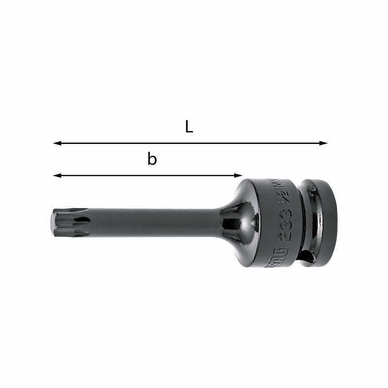 Puntas de vaso de impacto largas USAG (233 1/2 MNTX) para tornillos Torx®