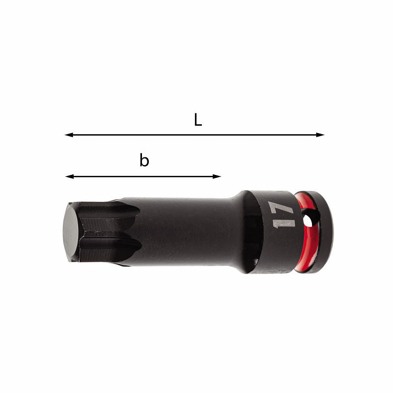 Brocas de encaixe de impacto USAG (234 1/2 MX) com perfil especial hexagonal X-Grip para parafusos sextavados