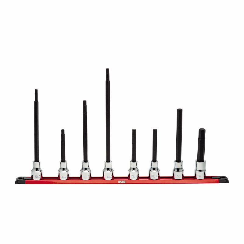 USAG (234 1/2 N/S8L) Juego de 8 puntas de vaso largas para tornillos de cabeza hueca hexagonal