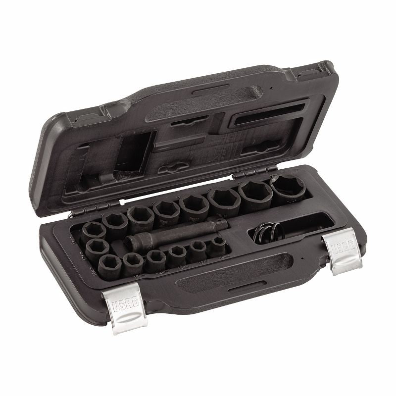 USAG (235 1/2 M/C16) Assortment With Impact Hexagonal Sockets In Modular Box (16 Pcs.)
