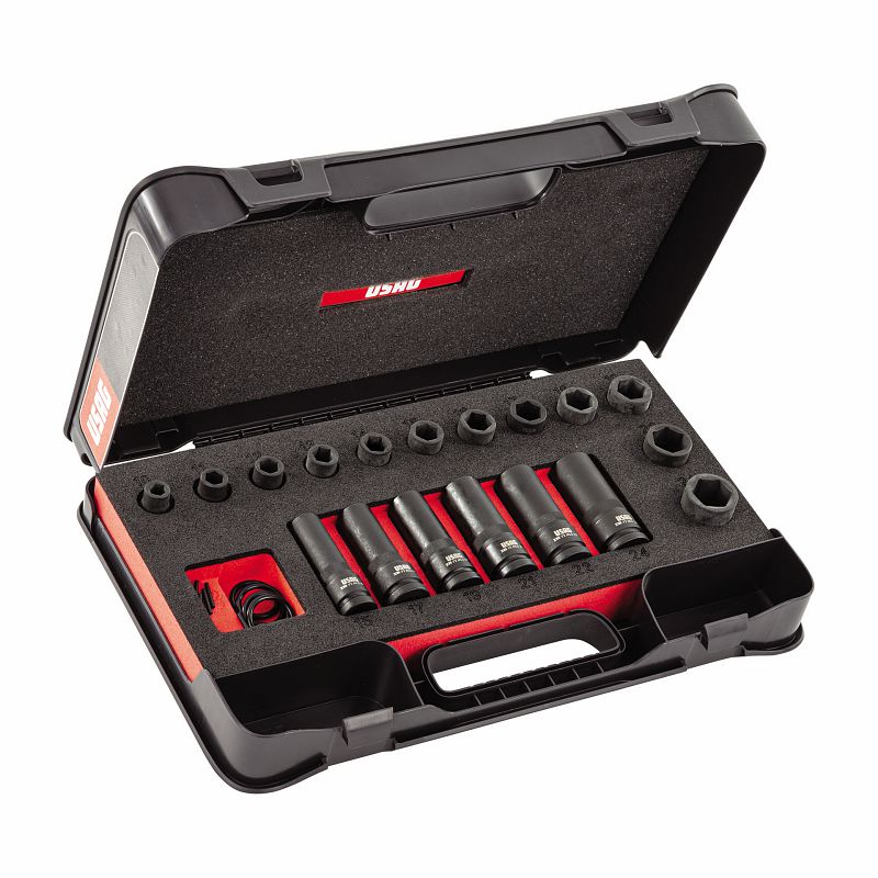 USAG (235 1/2 M/C21) Juego de vasos de impacto en estuche de ABS (18 piezas)