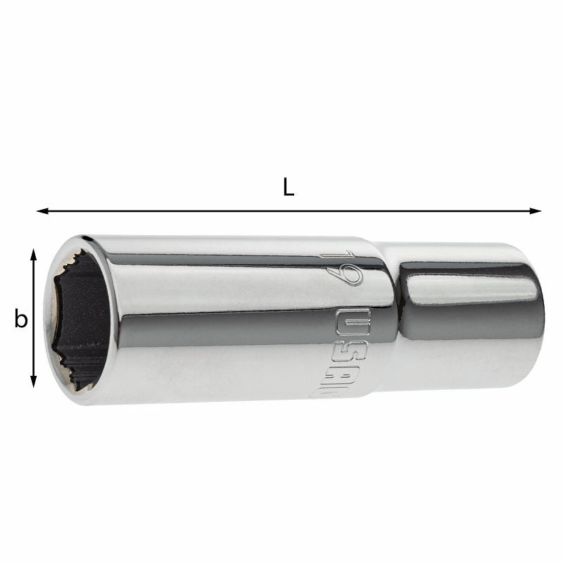 Soquetes hexagonais longos USAG (235 1/2 XL) com perfil X-Grip