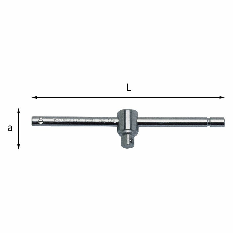 USAG (240 1 N) T-Handle with Sliding Square Drive