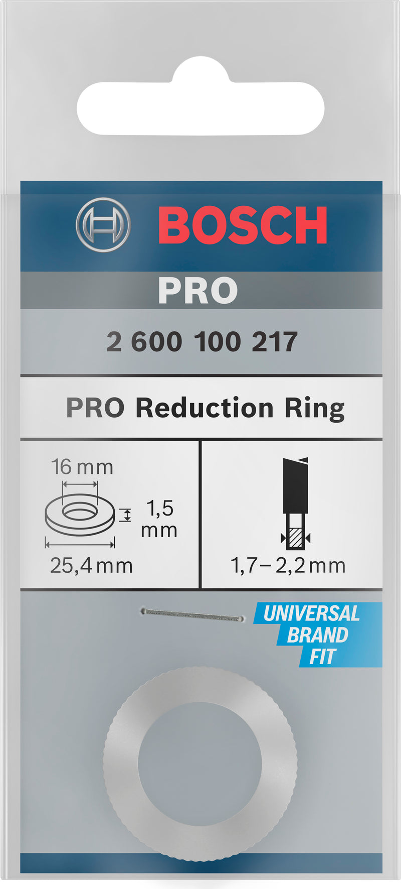 Anel de redução Bosch para lâmina de serra circular PRO, 25,4 x 1,5 x 16 mm