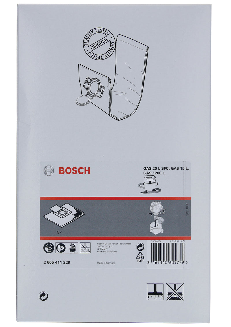 Bolsa de filtro Bosch para GAS15L (5 unidades)