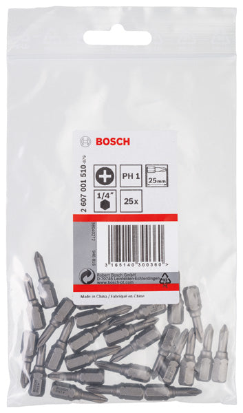 Juego Bosch de 25 piezas PH1, 25 mm