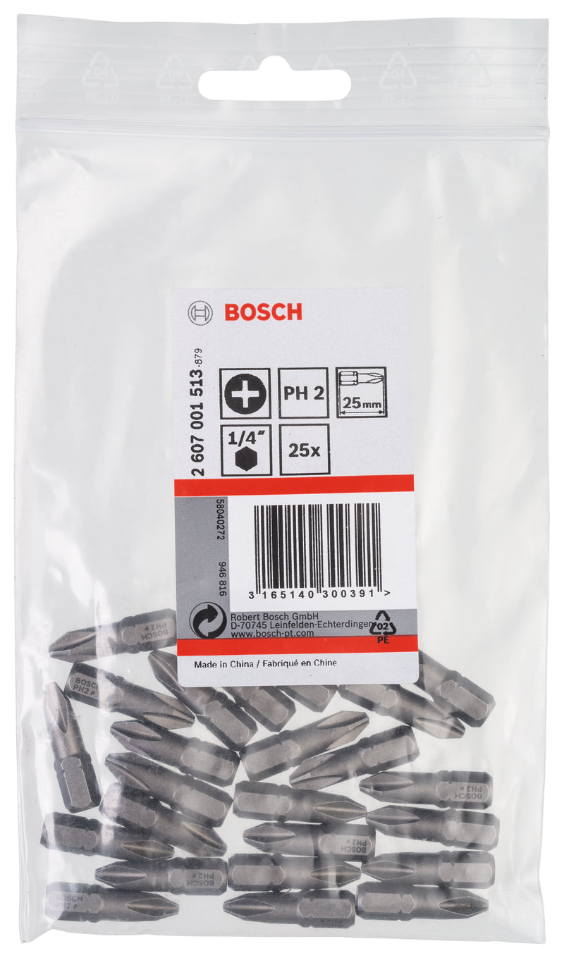 Juego Bosch de 25 piezas PH2, 25 mm