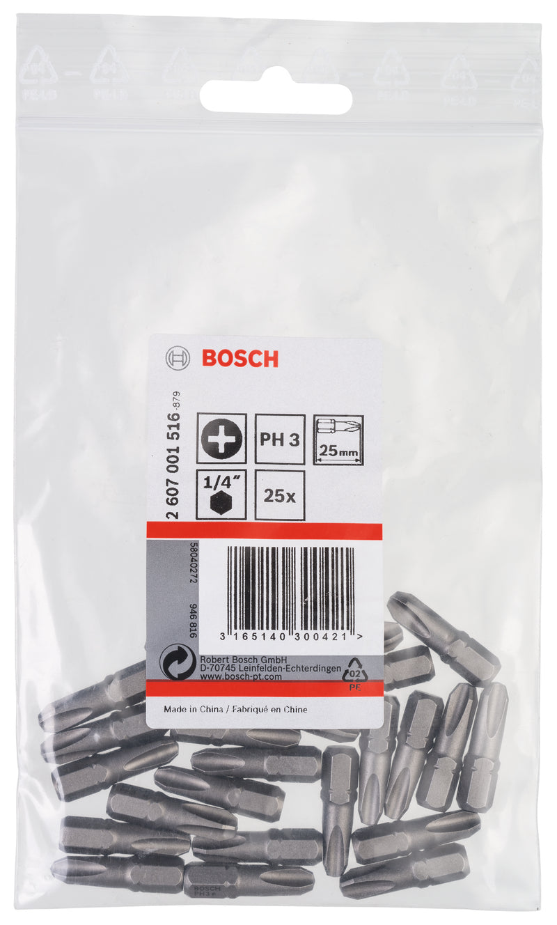 Juego Bosch de 25 piezas PH3, 25 mm
