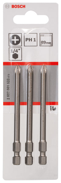 Punta de destornillador Bosch PH1 (89 mm) x 3