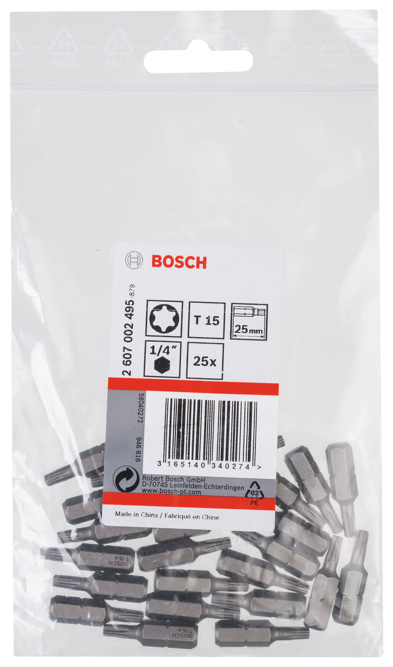 Bosch Set 25 pcs. T15, 25 mm