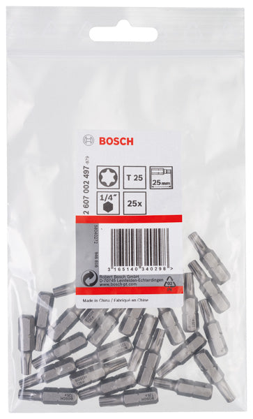 Juego Bosch de 25 piezas T25, 25 mm