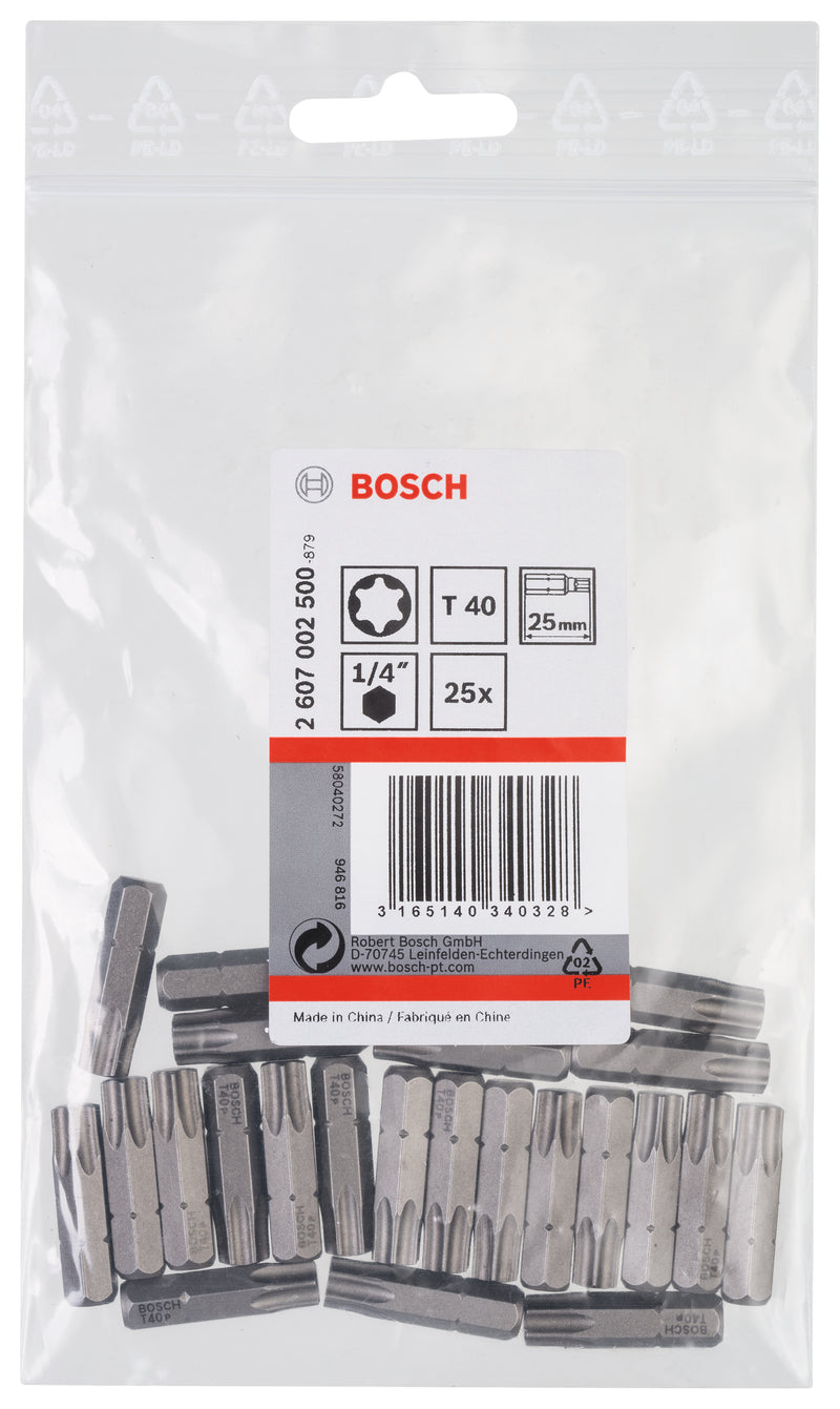 Bosch Set 25 pcs. T40, 25 mm