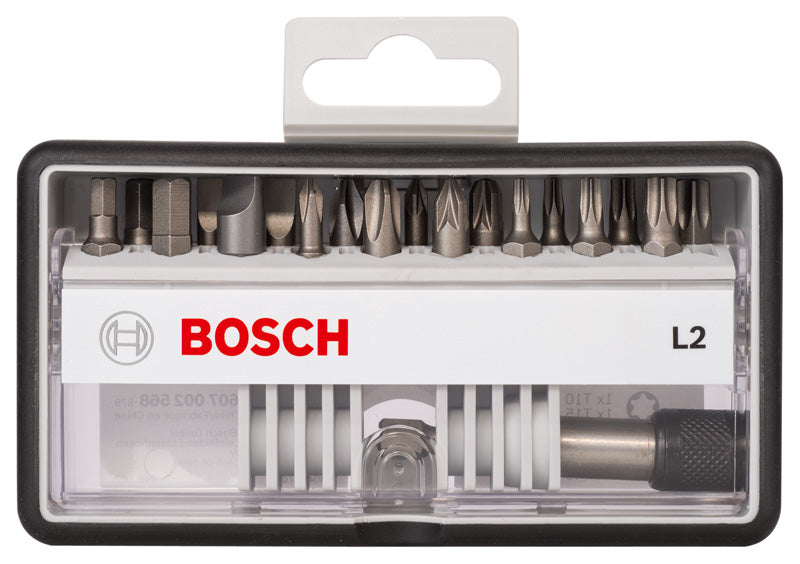 Bosch Robust Line Screwdriver Bit Set, 18 + 1 pcs, L PH/PZ/T/S/HEX, Extra Hard version