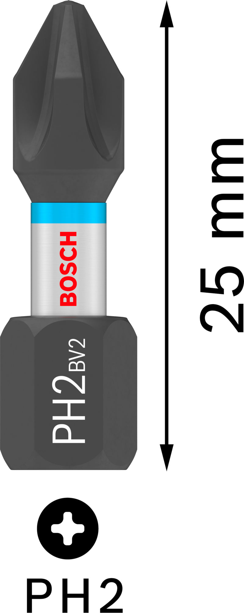Bosch Screwdriver Bit Impact PH2 25mm 25pc