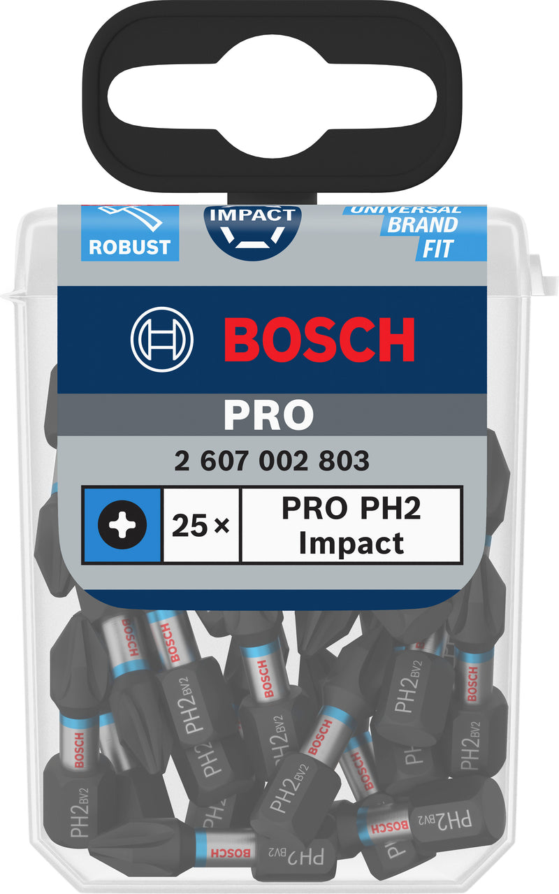 Bosch Screwdriver Bit Impact PH2 25mm 25pc