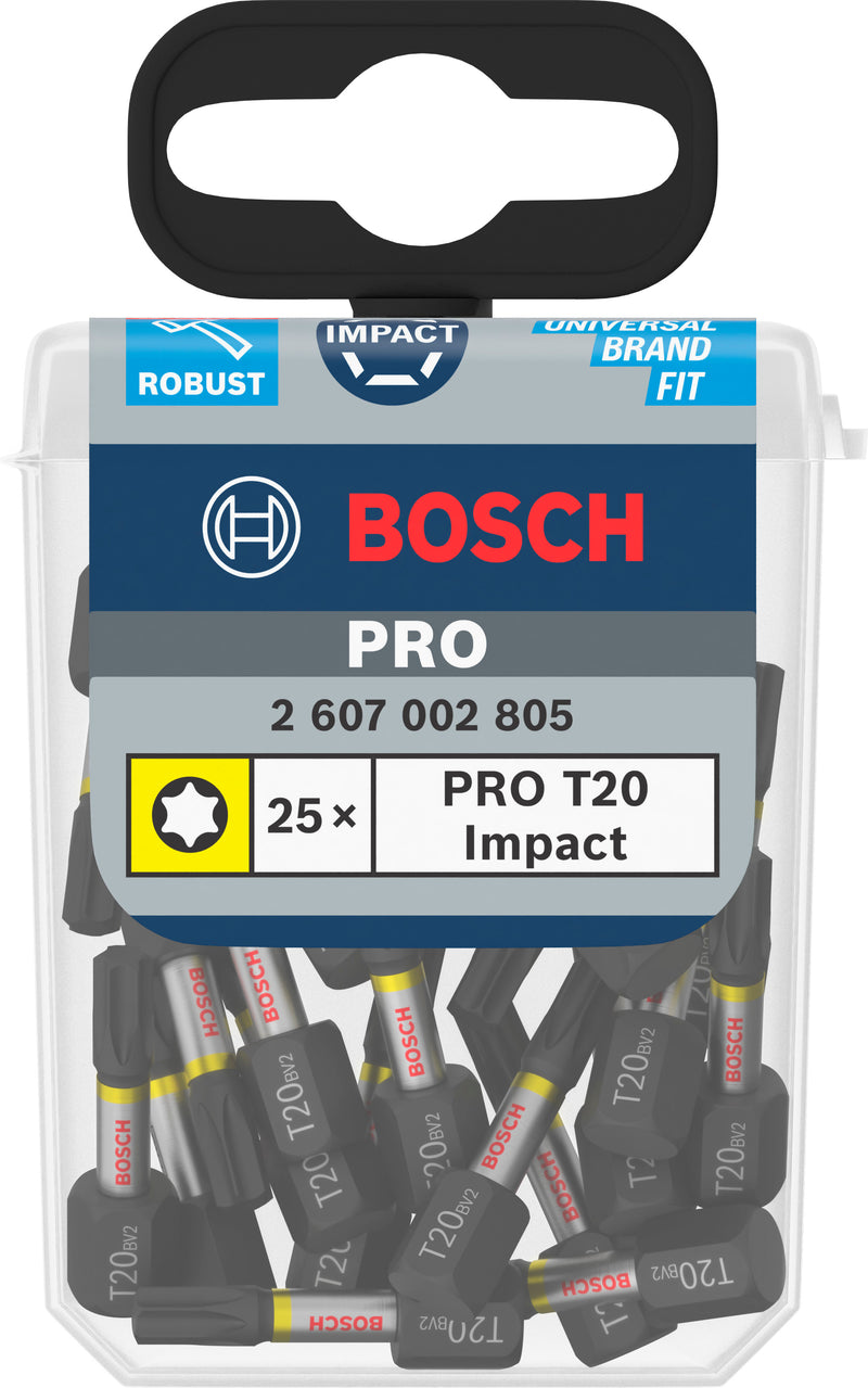 Punta de destornillador Bosch Impact T20 de 25 mm (25 piezas)