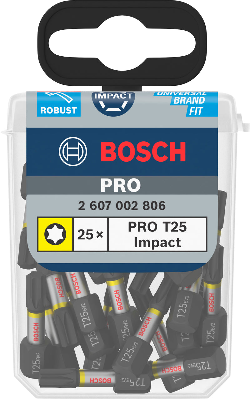 Bosch Screwdriver Bit Impact T25 25mm 25pc