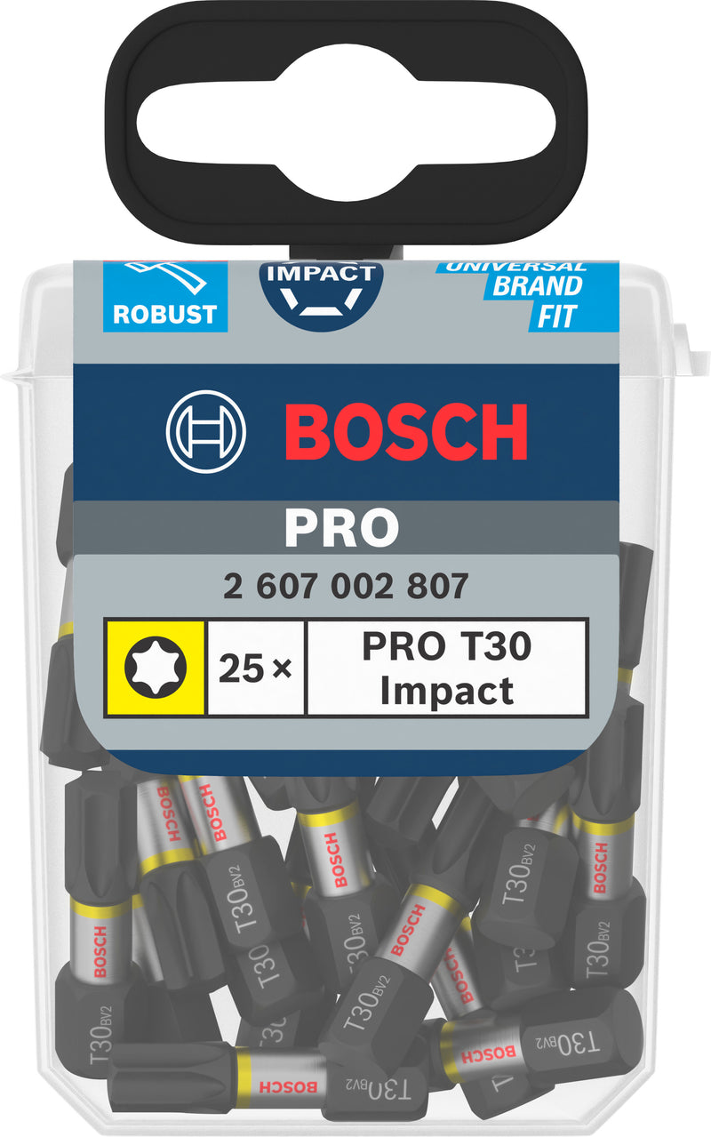 Bosch Screwdriver Bit Impact T30 25mm 25pc