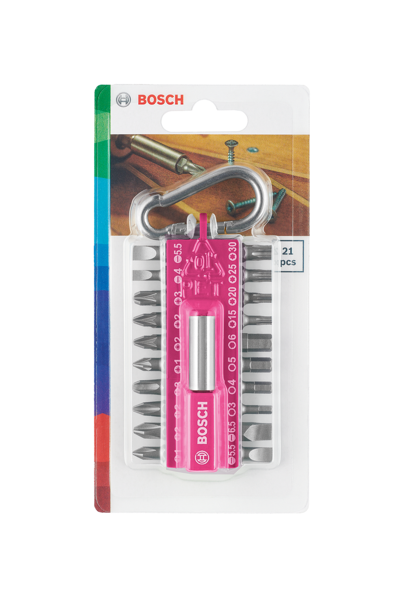 Bosch Set 21 pcs Embouts de vissage FUCHSIA