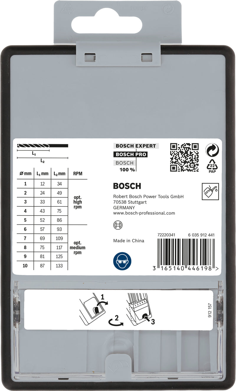 Bosch RobustLine HSS-G, 135°, 10 piezas