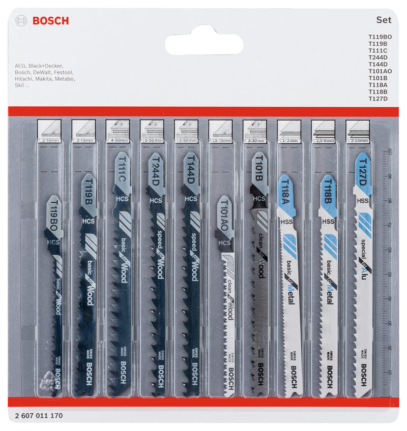Bosch JSB 10pc set for Wood+Metal