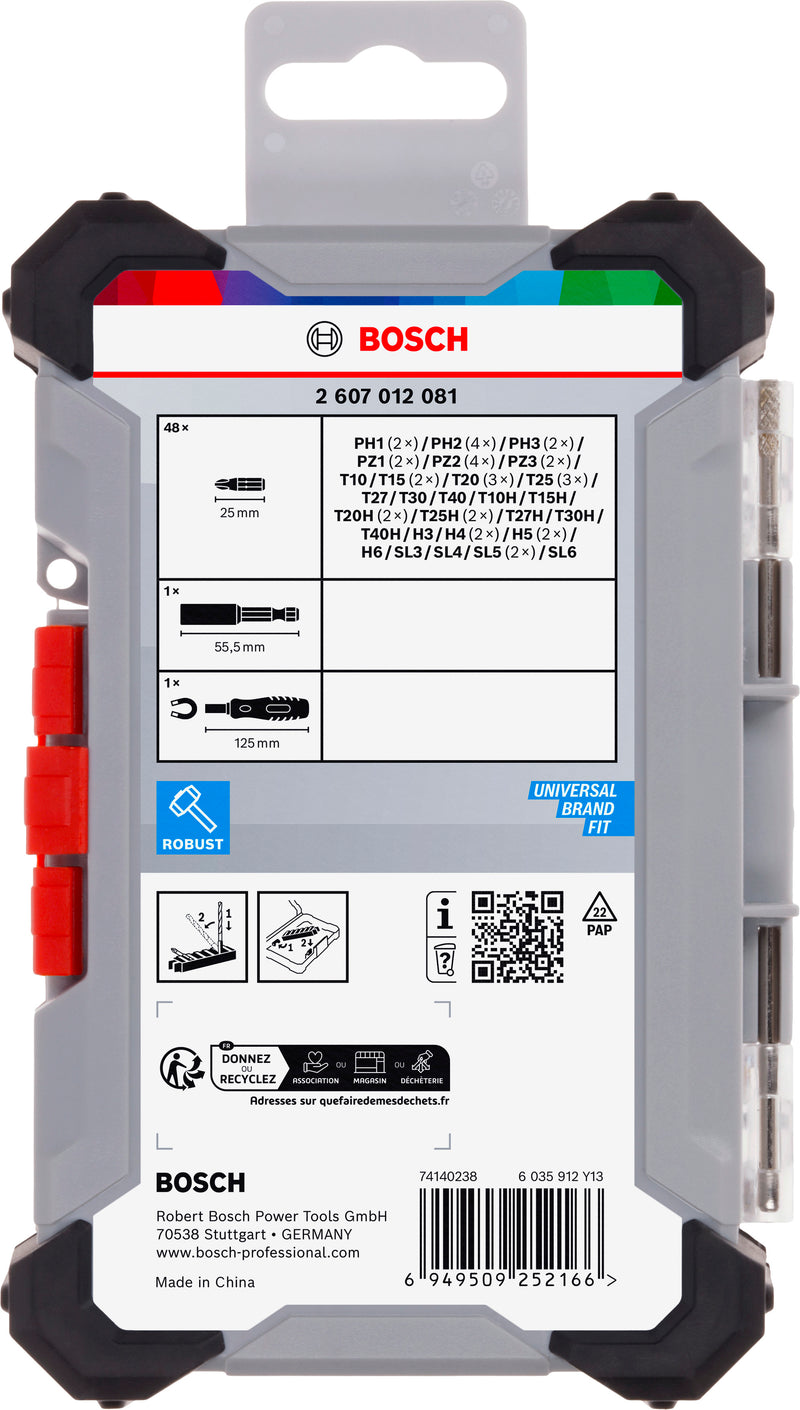 Bosch Extra Hard Screwdriver Bit Set, 50 pcs (