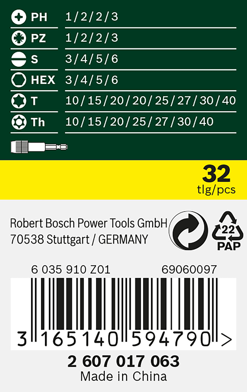Conjunto de aparafusadora Bosch Bosch 32 peças
