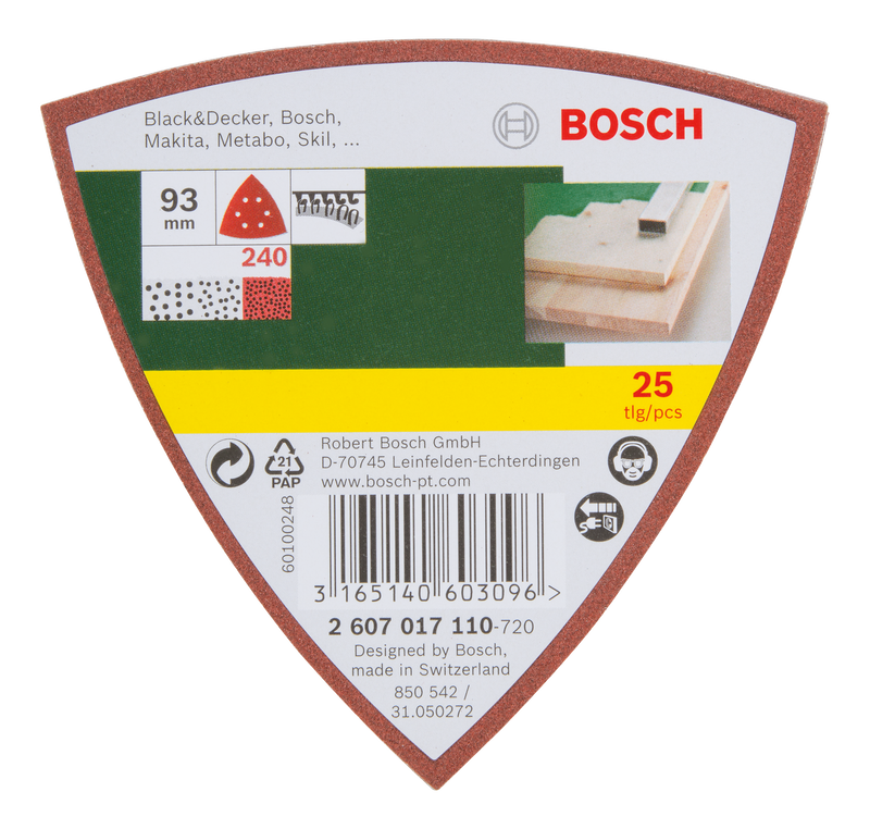 Bosch Delta Sander Sanding Sheets Set of 25, 240 Grit