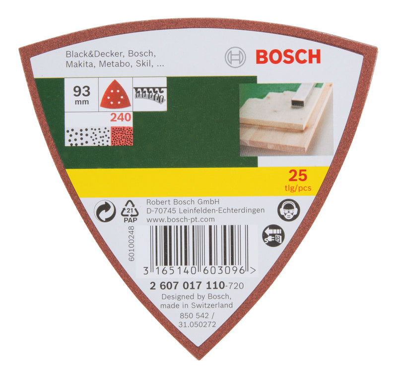Bosch Delta Sander Sanding Sheets Set of 25, 240 Grit