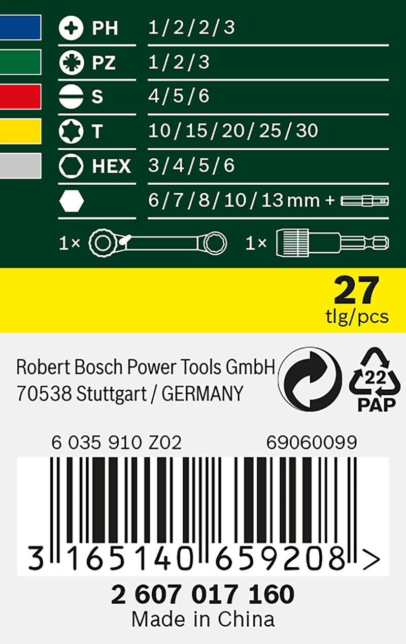 Bosch 27pc Ratchet Screwdriving Set
