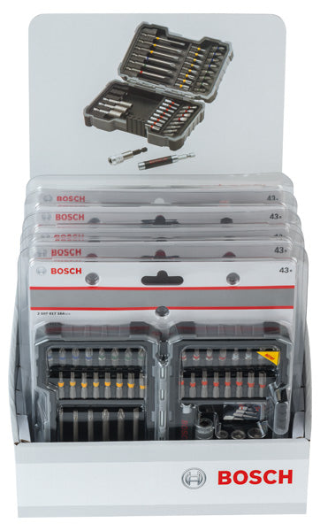 Pontas aparafusadoras, conjuntos Bosch Accessories (Conjunto de chaves de caixa e pontas, 43 unidades, pontas de aparafusar Extra Hard, PH, PZ, T, SL, H, suporte universal Quick Change e suporte magnético universal)