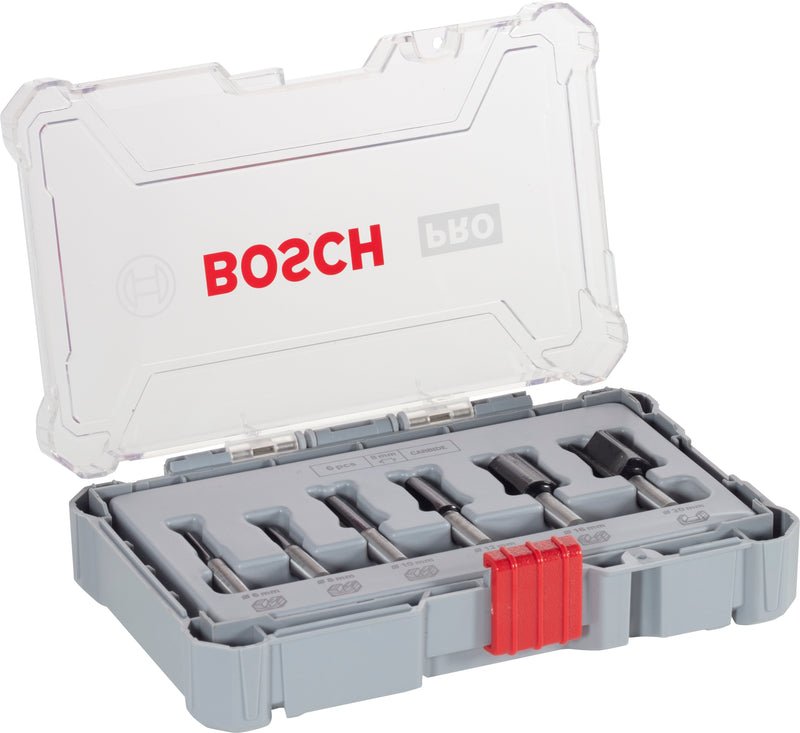 Bosch PRO Router Bit Straight Set, Shank 8mm,