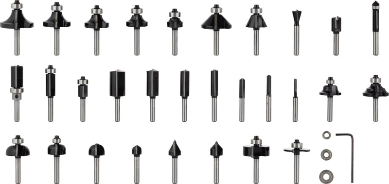 Bosch PRO Router Bit Mixed Set, Shank 6 mm, 30