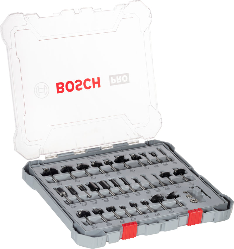 Bosch PRO Router Bit Mixed Set, Shank 6 mm, 30