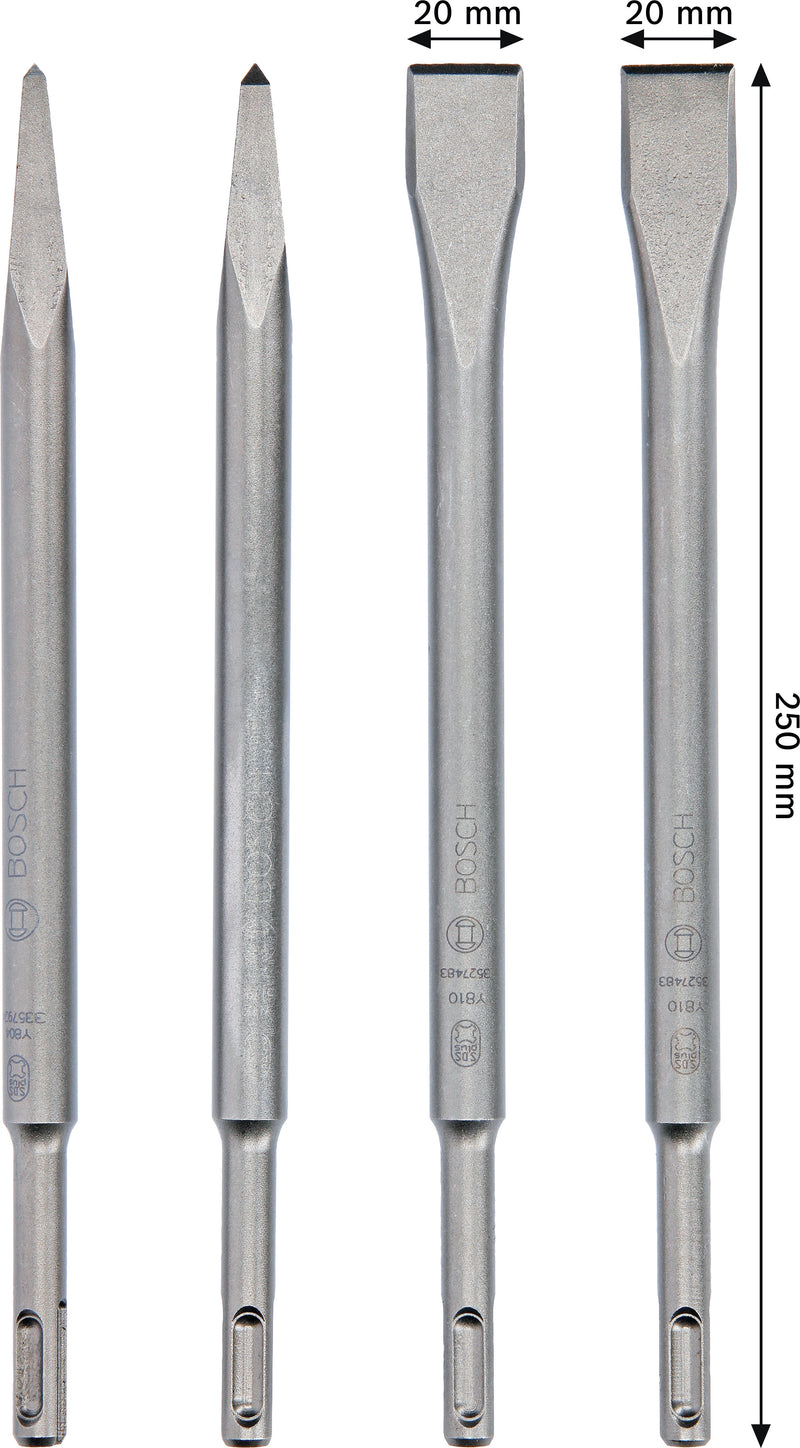 Juego de cinceles Bosch PRO SDS plus-4C, 4 piezas