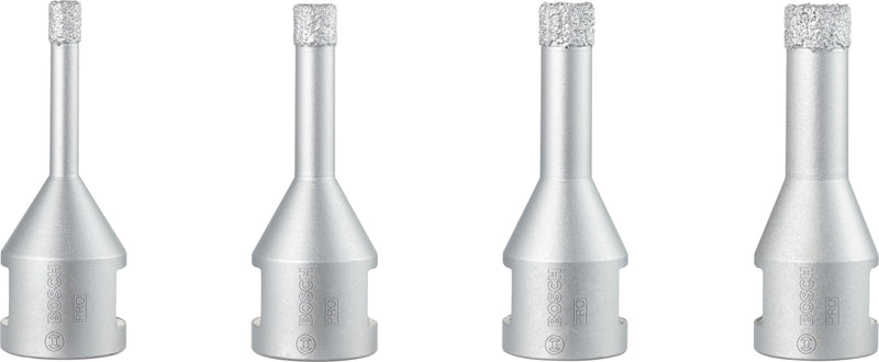 Conjunto de cortadores de núcleo Bosch PRO Ceramic dry M14, 6 x 30, 8 x 30, 10 x 30, 12 x 30 mm, 4 peças.