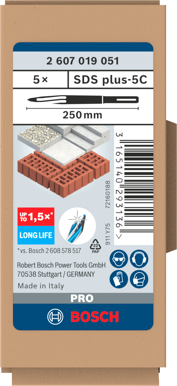 Conjunto de ponteiras Bosch SDS-PLUS 5 PCE